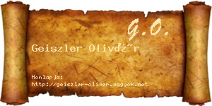 Geiszler Olivér névjegykártya